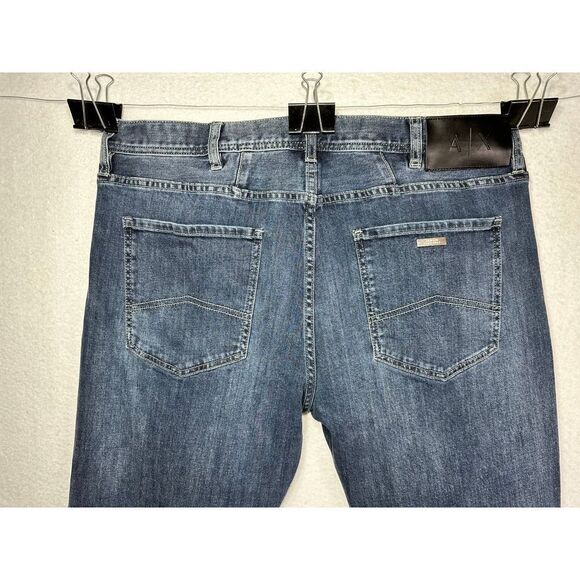 Armani Exchange J16 Straight Stretch Jeans Mens Size‎ 38x29 Dark Blue Denim AX - Picture 7 of 12